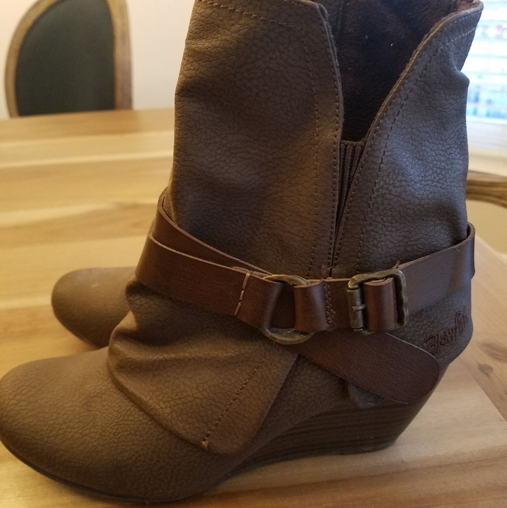Blowfish Brown Wedge Booties